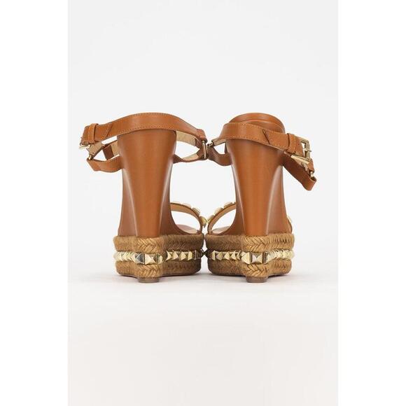 Christian Louboutin Tan Studded Wedge Leather - Picture 3 of 6